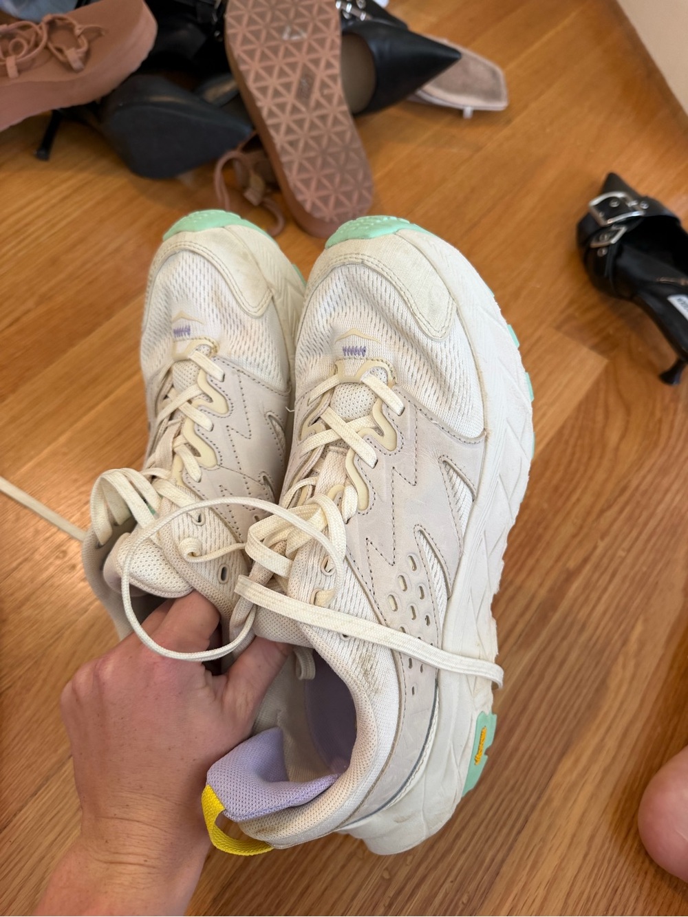 Hoka Cream Hiking shoes